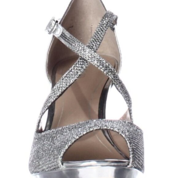 Style & Co. Simmone Peep Toe Strappy Dress Sandals - Silver SZ 10M - Picture 8 of 8